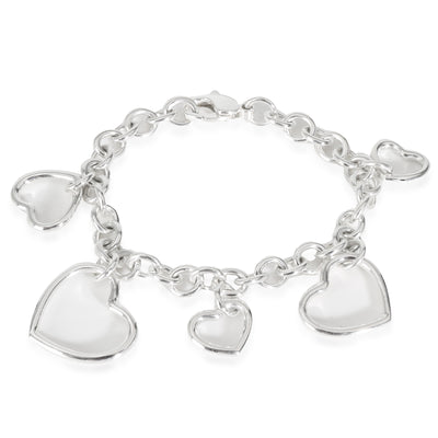 Charm Bracelet With Hearts in Sterling Silver