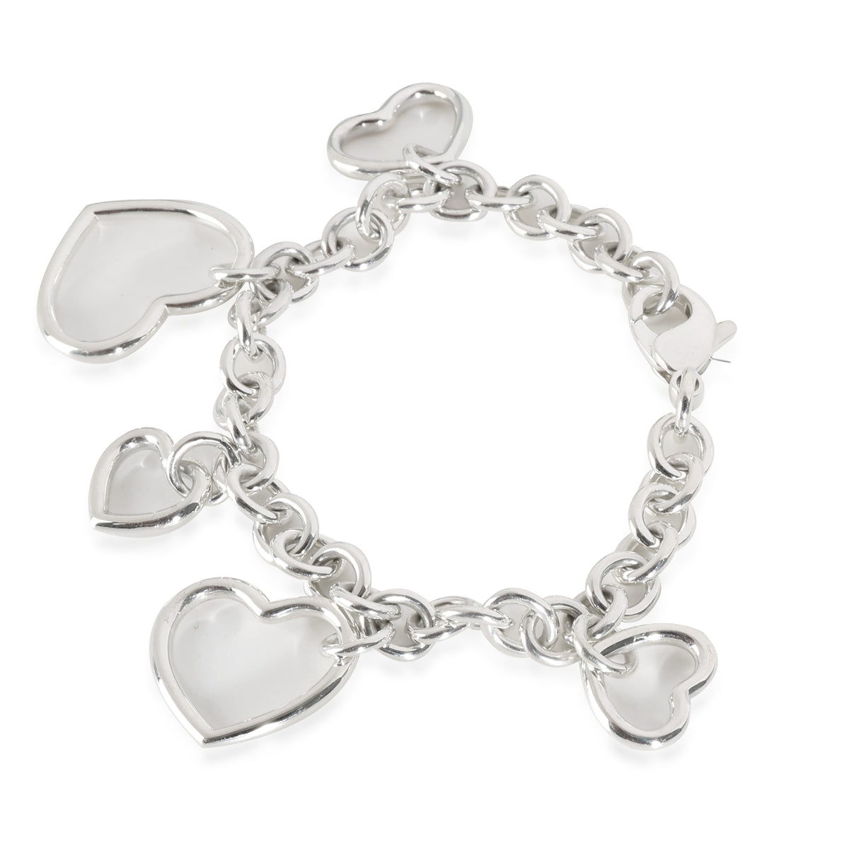 Charm Bracelet With Hearts in Sterling Silver