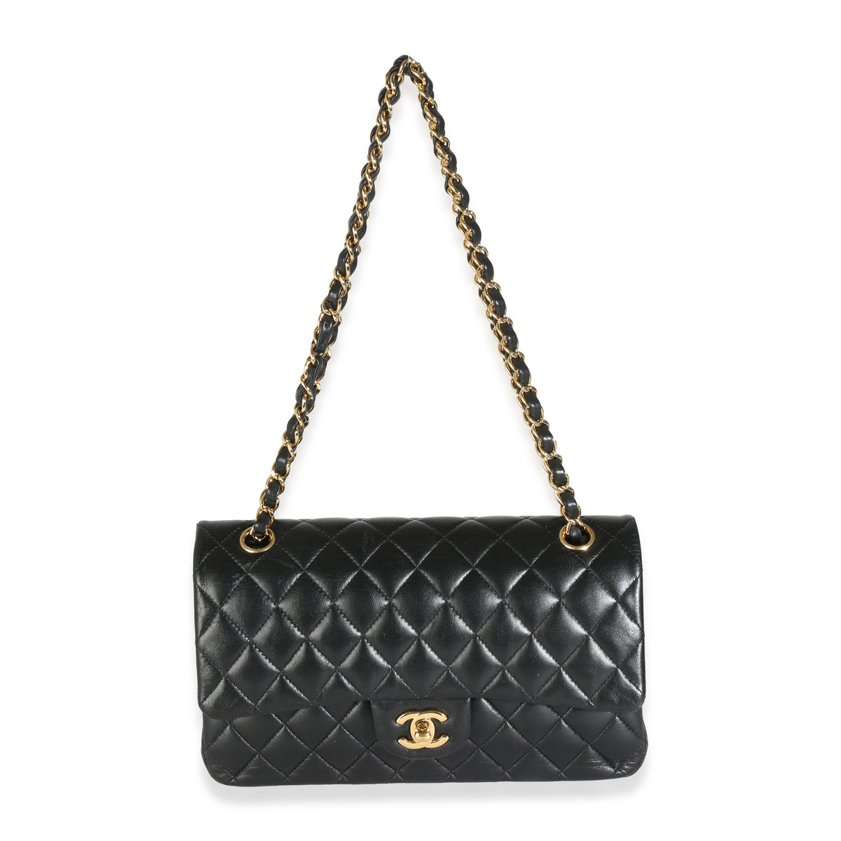 Black Quilted Lambskin Medium Classic Double Flap Bag