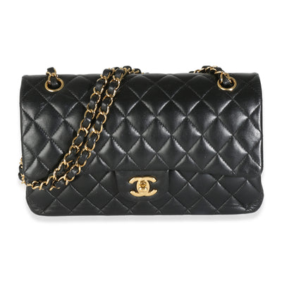 Black Quilted Lambskin Medium Classic Double Flap Bag