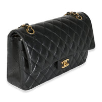 Black Quilted Lambskin Medium Classic Double Flap Bag