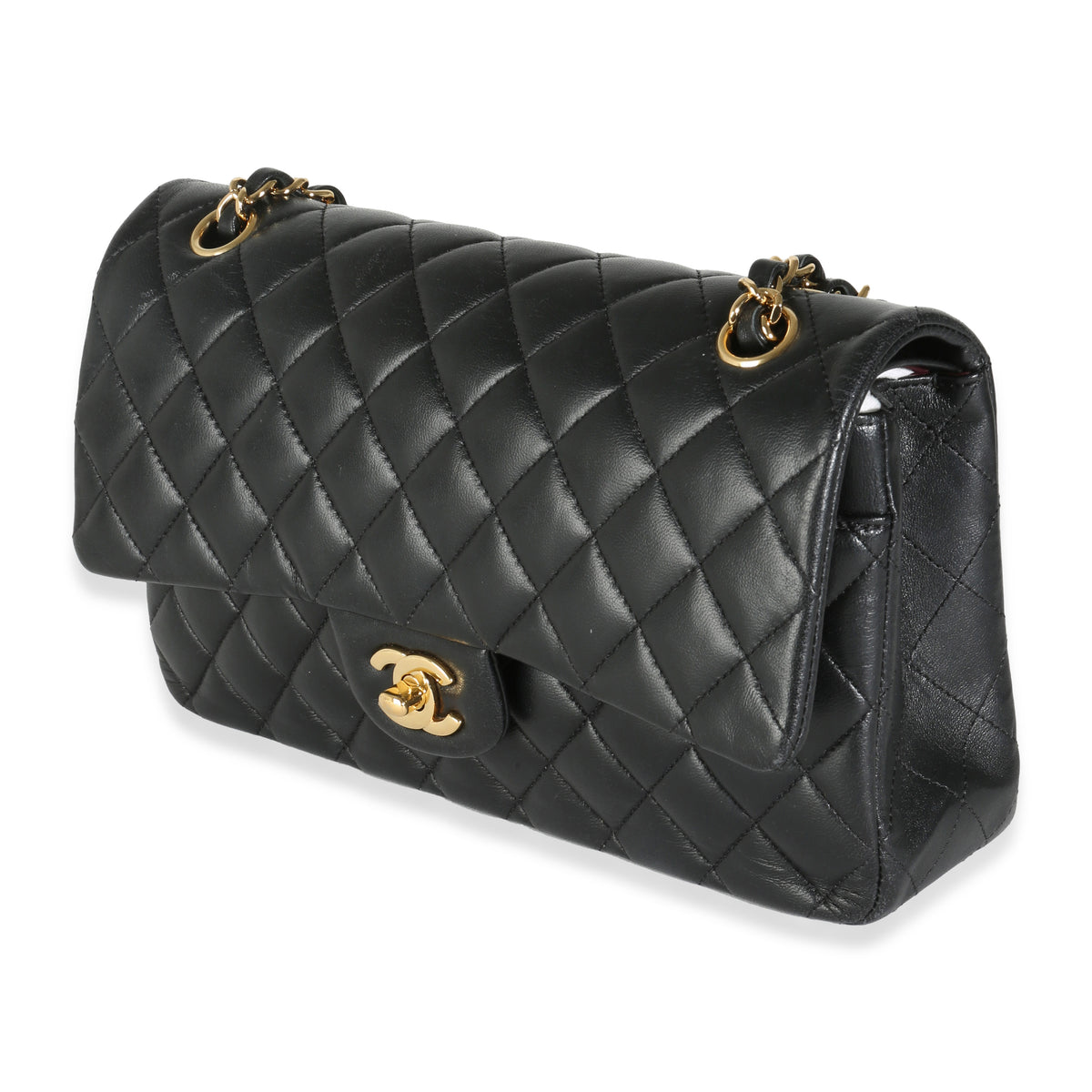 Black Quilted Lambskin Medium Classic Double Flap Bag