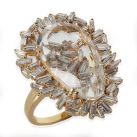 One Of A Kind Baguette Diamond & Crystal Ring in 18K Yellow Gold