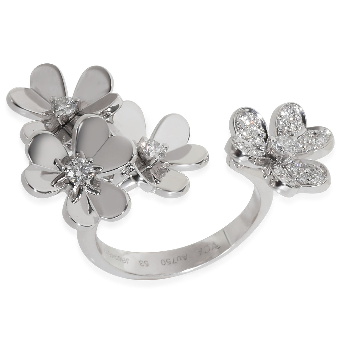 Frivole Ring With Diamonds In 18K White Gold