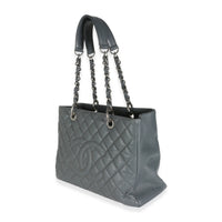 Grey Quilted Caviar Grand Shopping Tote