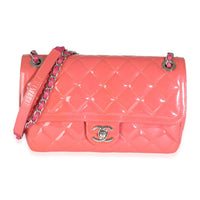 Pink Quilted Patent Medium Coco Shine Flap Bag