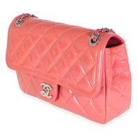 Pink Quilted Patent Medium Coco Shine Flap Bag