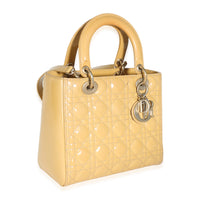 Beige Patent Cannage Medium Lady Dior