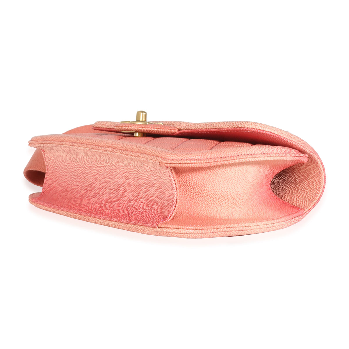 Coral Ombre Quilted Caviar Small Sunset By The Sea Flap Handbag