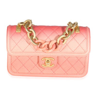 Coral Ombre Quilted Caviar Small Sunset By The Sea Flap Bag