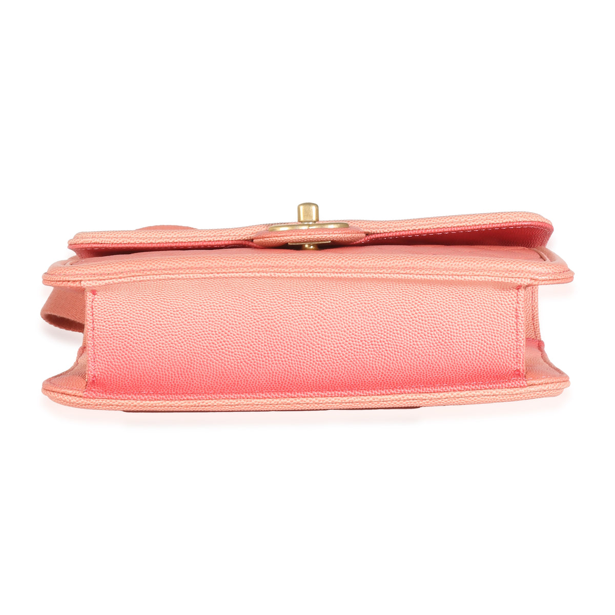 Coral Ombre Quilted Caviar Small Sunset By The Sea Flap Handbag