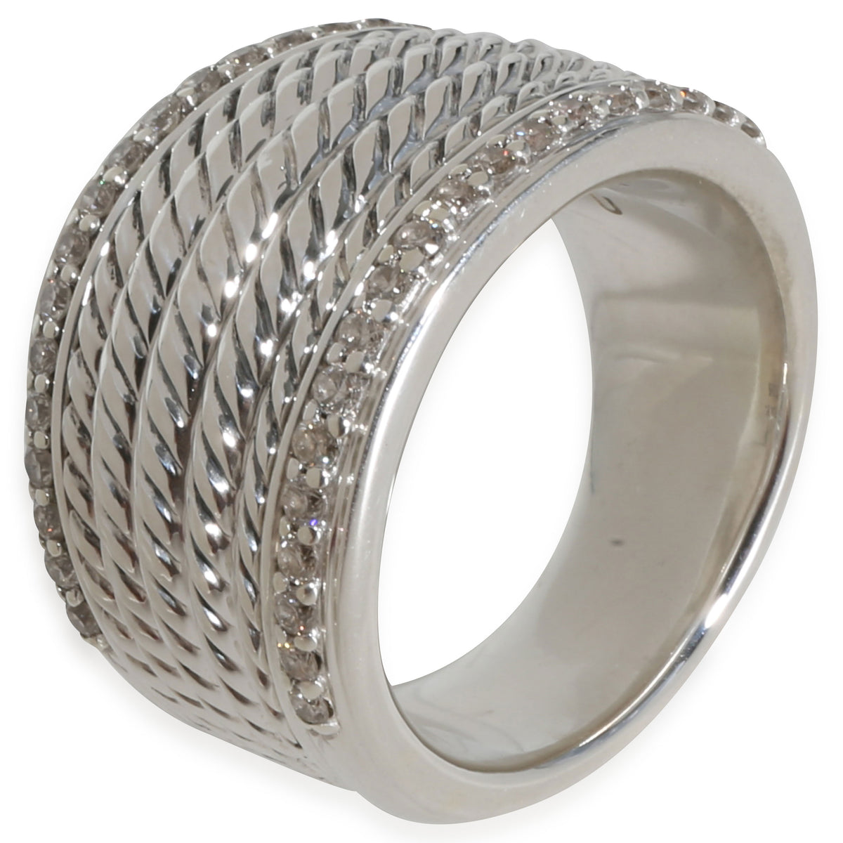 Sculpted Cable Fashion Ring in  Sterling Silver 0.33 CTW