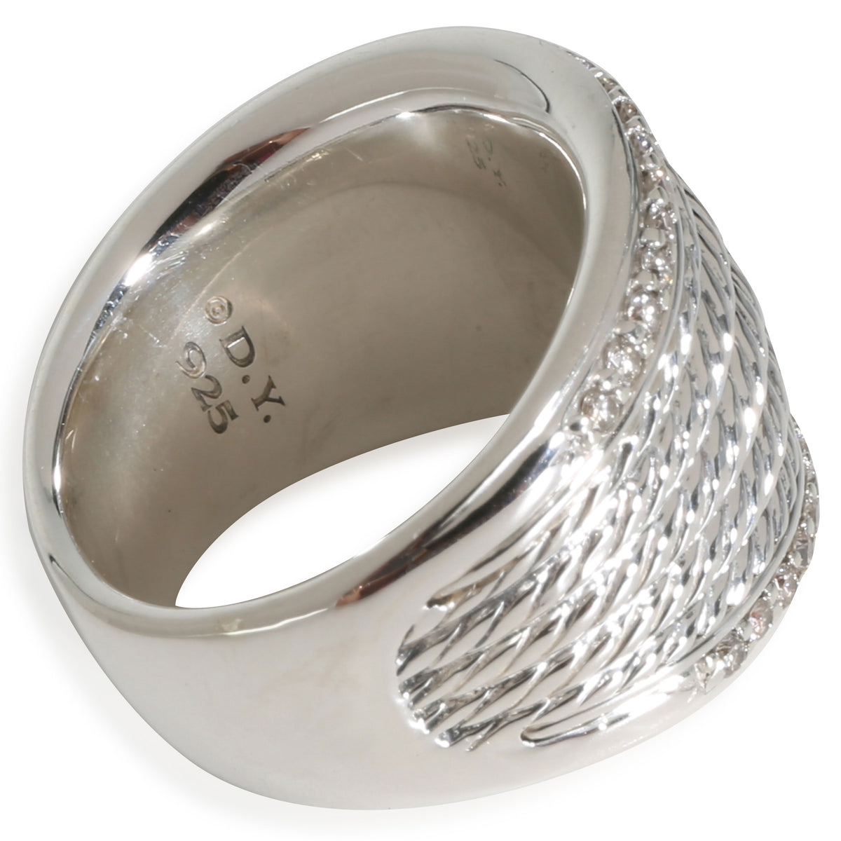 Sculpted Cable Fashion Ring in  Sterling Silver 0.33 CTW