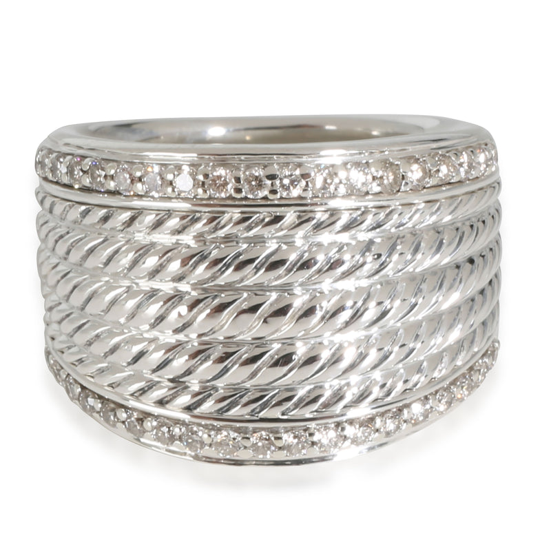 Sculpted Cable Fashion Ring in  Sterling Silver 0.33 CTW