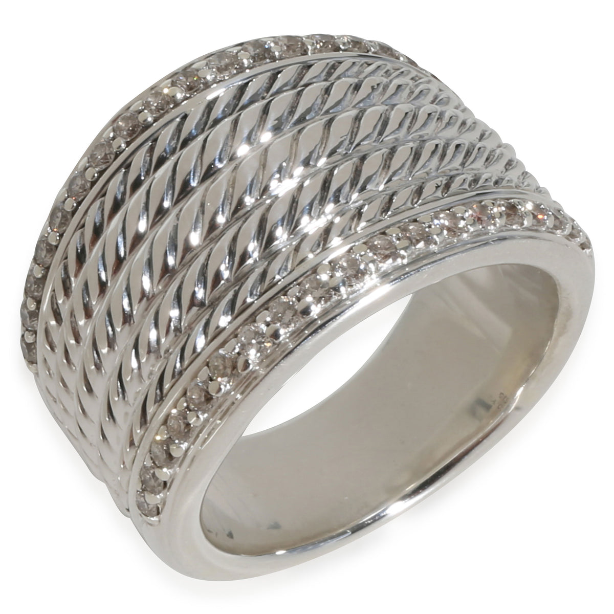 Sculpted Cable Fashion Ring in  Sterling Silver 0.33 CTW