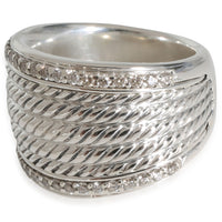 Sculpted Cable Fashion Ring in  Sterling Silver 0.33 CTW