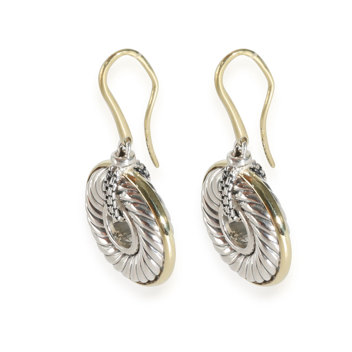 Sculpted Disc Earring in 18K Yellow Gold & Sterling Silver