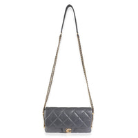 Chanel Gray Quilted Lambskin Crush On Chains Flap Bag Handbag ad1