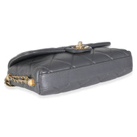 Chanel Gray Quilted Lambskin Crush On Chains Flap Bag Handbag av