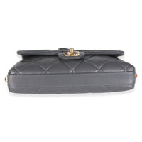 Chanel Gray Quilted Lambskin Crush On Chains Flap Bag Handbag box