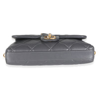 Gray Quilted Lambskin Crush On Chains Flap Bag