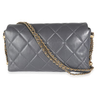 Gray Quilted Lambskin Crush On Chains Flap Bag