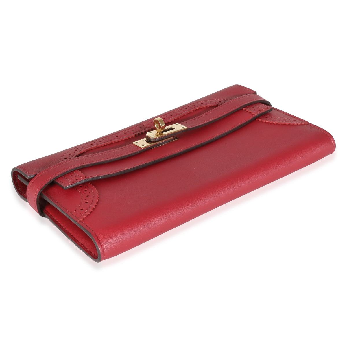 Rouge Grenat Swift Ghillies Kelly Longue Wallet GHW