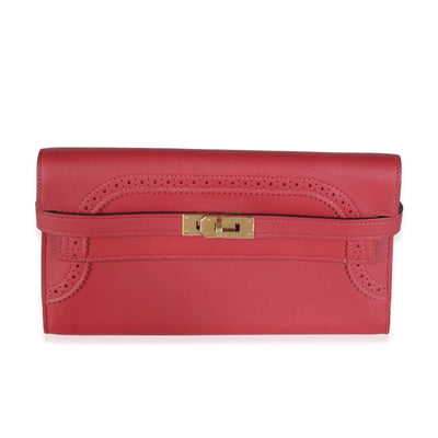 Rouge Grenat Swift Ghillies Kelly Longue Wallet GHW