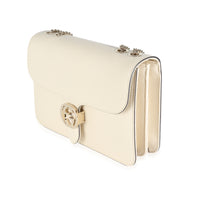 White Dollar Calfskin Medium Interlocking G Flap Bag