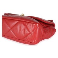 Red Quilted Goatskin Medium Chanel 19 Flap Bag