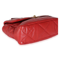 Red Quilted Goatskin Medium Chanel 19 Flap Bag