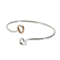 Elsa Peretti Double Open Heart Bangle in Pink Gold/Sterling Silver