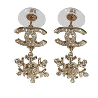 2019 Crystal Snowflake CC Drop Gold Plated Earring