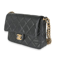 Black Quilted Caviar Multi Chain Messenger Flap Bag