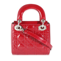 Red Patent Cannage Mini Lady Dior w/ Strap