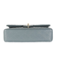 Grey Quilted Caviar Medium Classic Double Flap Bag