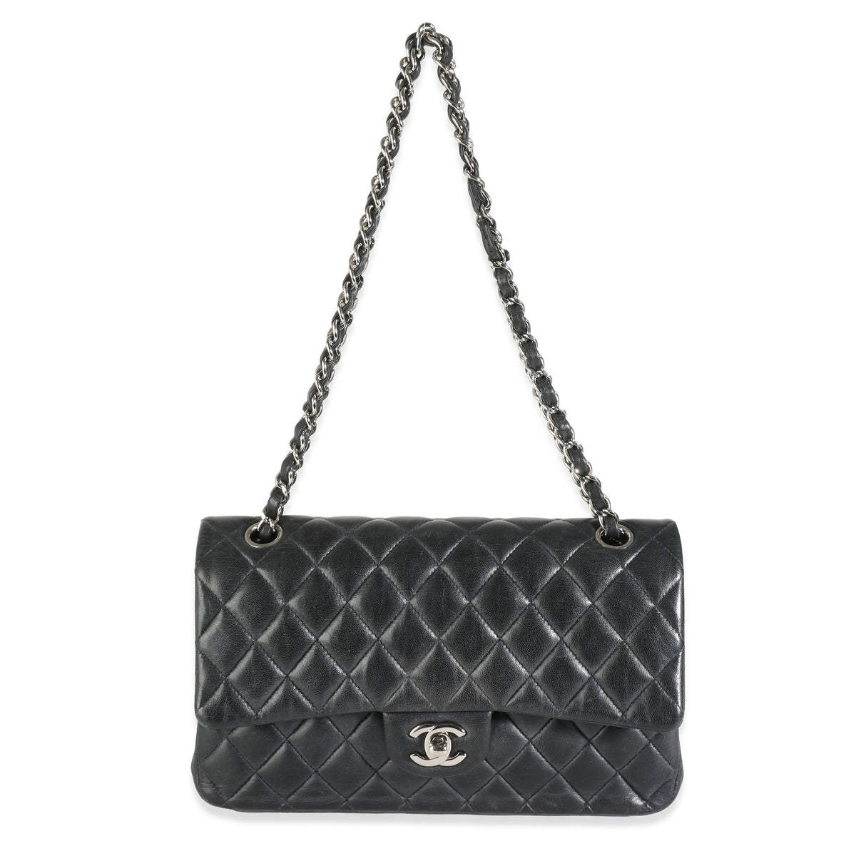 Black Quilted Lambskin Medium Classic Double Flap Bag