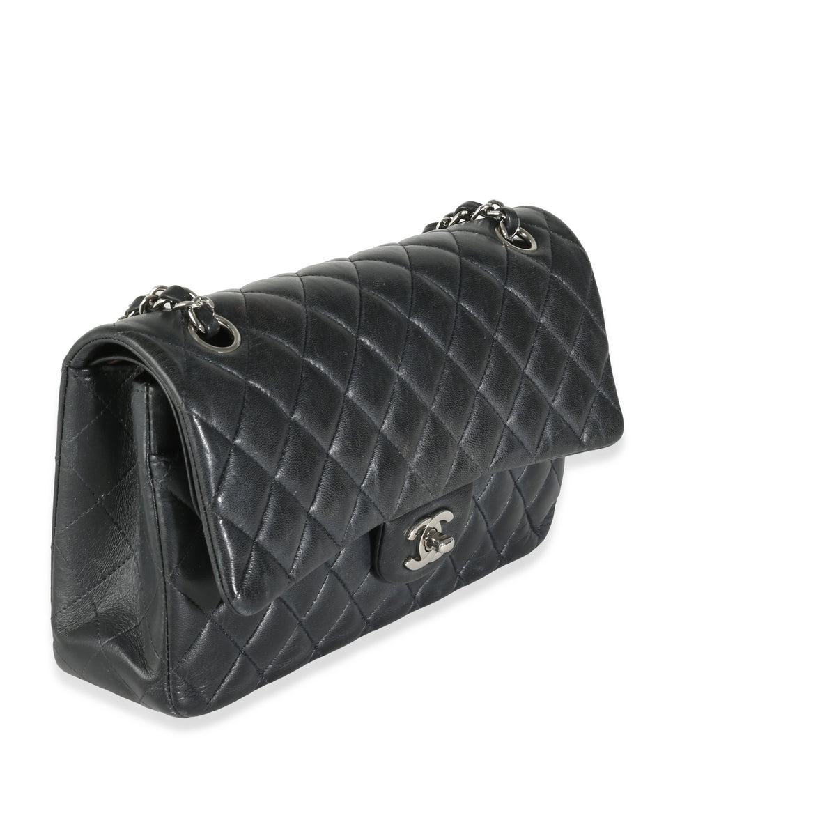 Black Quilted Lambskin Medium Classic Double Flap Bag