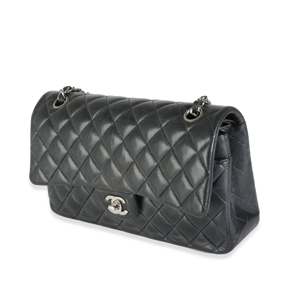 Black Quilted Lambskin Medium Classic Double Flap Bag