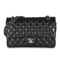 Black Quilted Lambskin Medium Classic Double Flap Bag