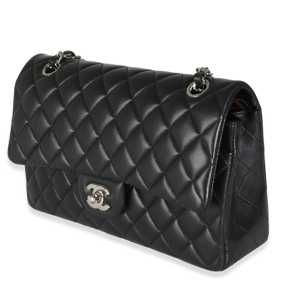 Black Quilted Lambskin Medium Classic Double Flap Bag