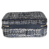 Navy Tweed Python Medium Filigree Vanity Case