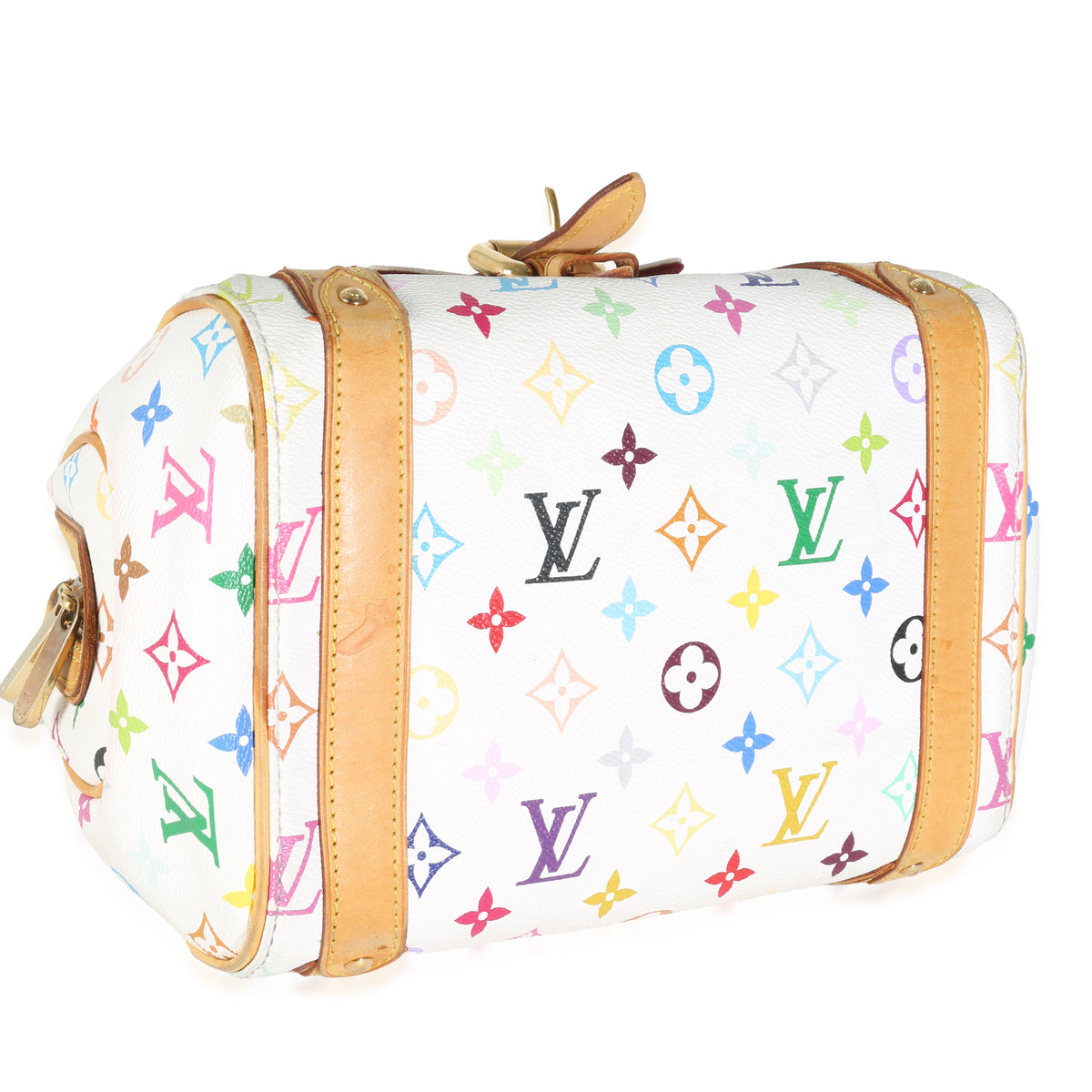 White Multicolor Monogram Canvas Priscilla