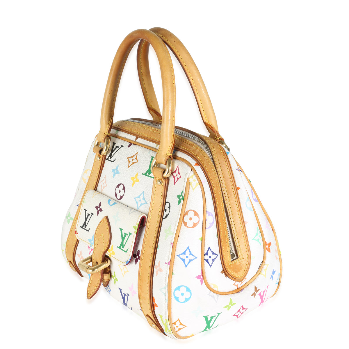 White Multicolor Monogram Canvas Priscilla