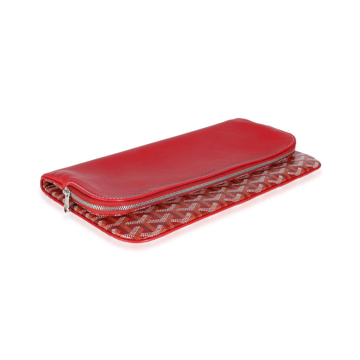 Red Goyardine Canvas Sainte Marie Clutch