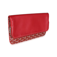 Red Goyardine Canvas Sainte Marie Clutch