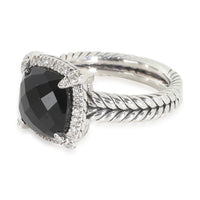 Chatelaine Onyx Ring in  Sterling Silver 0.14 CTW