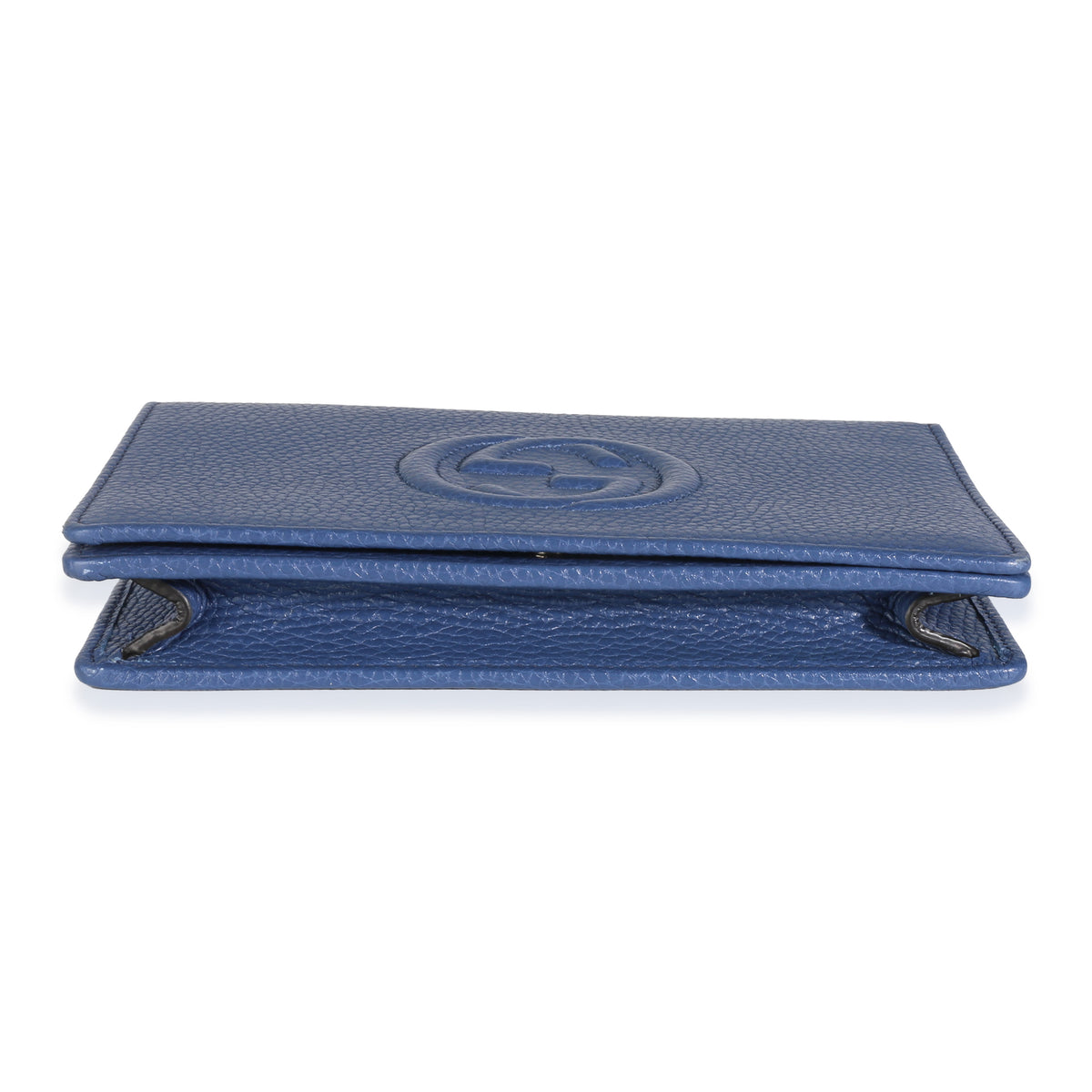 Blue Dollar Calfskin Interlocking G Chain Wallet