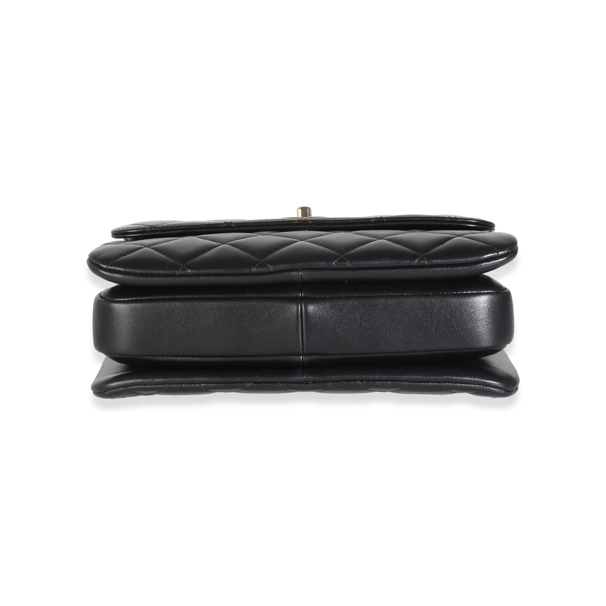 Black Quilted Lambskin Small Trendy Top Handle Flap Bag