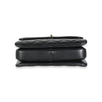 Black Quilted Lambskin Small Trendy Top Handle Flap Bag